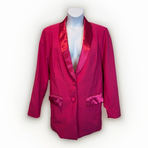 torrid Jackets & Blazers - Torrid Blazer Women's Plus Sz 3 Hot Pink Crepe Satin Lapel Career Jacket